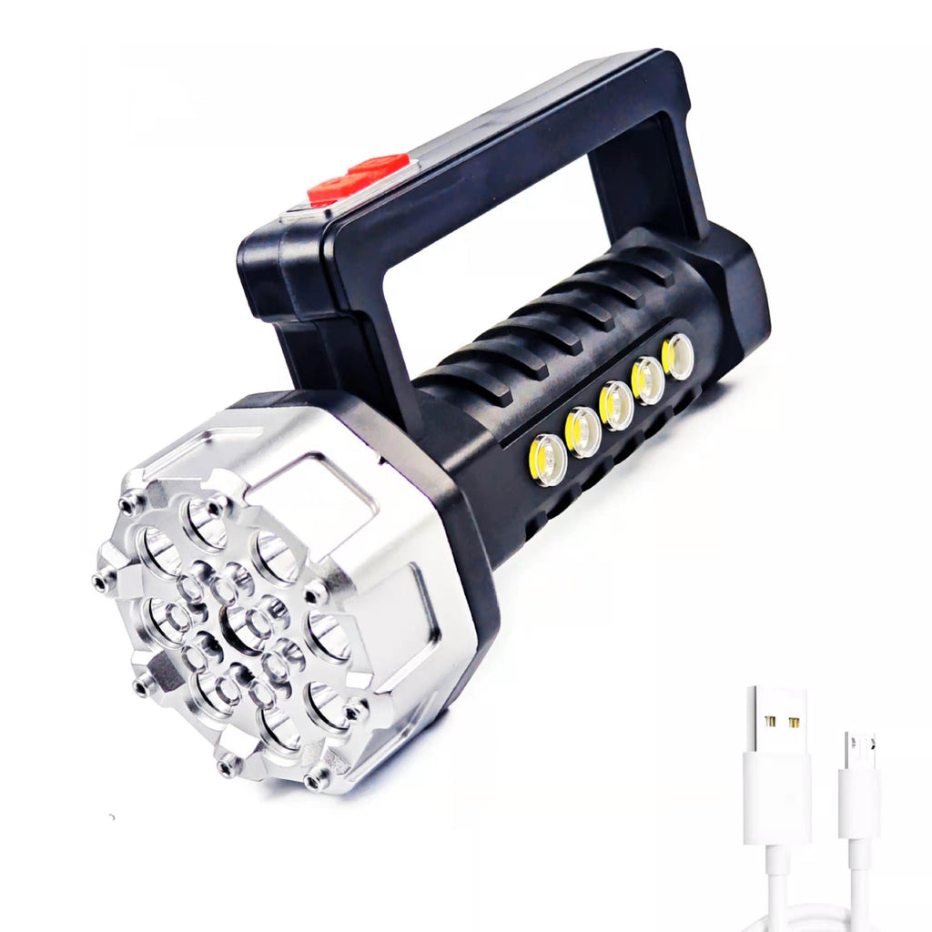 100000LM Tactical Super Bright 17 LED+5 COB Flashlight USB Rechargeable Torch Work Light