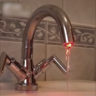 LED Water Faucet Stream Light Kitchen Bathroom Shower Tap Faucet Nozzle Head 7 Color Change Temperature Sensor Light Faucet led