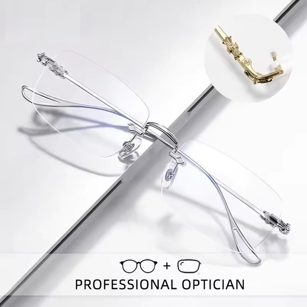 High-Grade Anti-Blue Light Rimless Reading Glasses Anti-fatigue Ultra-light