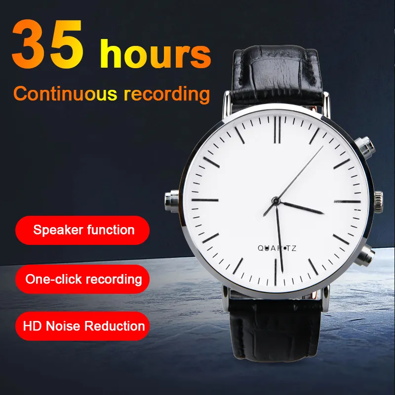16/32/64GB Watch Voice Recorder Micro Dictaphone Audio Sound Digital Small Recording Device Professional Secret Mini MP3 Player