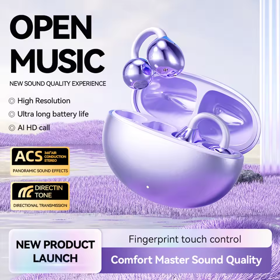 Ear Clip Open Bone Conduction In-Ear Wireless TWS Headphones