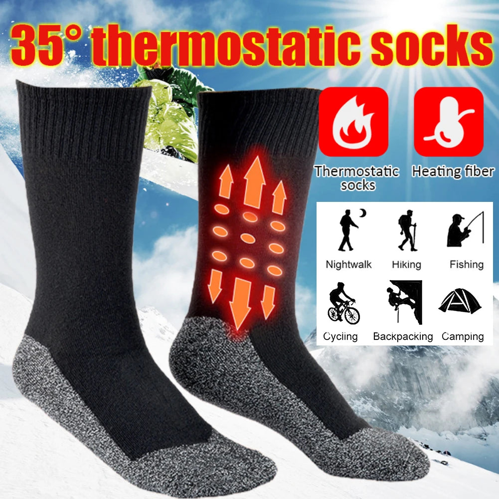 Winter Self-Heating Constant Temperature Heat Socks for Men Women Thermal Heated Socks Acetate Fibers Heating Fiber Stockings Thermal Socks for Indoor Outdoor