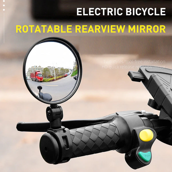 1Pair Bicycle Rearview Mirror Wide Angle Convex Mirror Bicycle Mirror Mountain Bike Rearview Mirror Silicone Handle Mirror