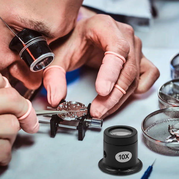 1 Set 10X 15X Magnifying Glass Clip On Magnifier for Watchmaker Jewelry Watch Repair Tools