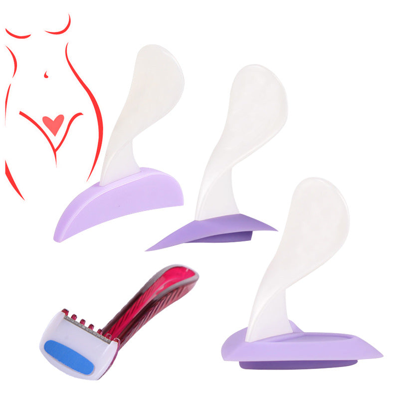 3PCs Private Shaving Stencil Razor Female Pubic Hair Razor Triangle-shaped/Linear/Heart-shaped