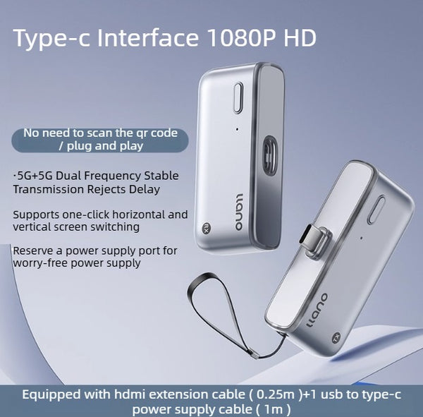 Plug-and-Cast GreenGiant Wireless Screen Mirroring Device Directly connects mobile phones/computers to TVs HDMI dual-mode mirroring 5G dual-band with zero latency Compatible with 99% of devices