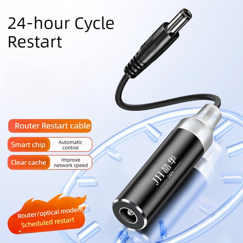 Router Auto-Restarter 24-Hour Cyclic Timer Hands-Free Operation Prevents Network Lag and Memory Overflow Protects Optical Modems/Routers from Overheating and Burnout