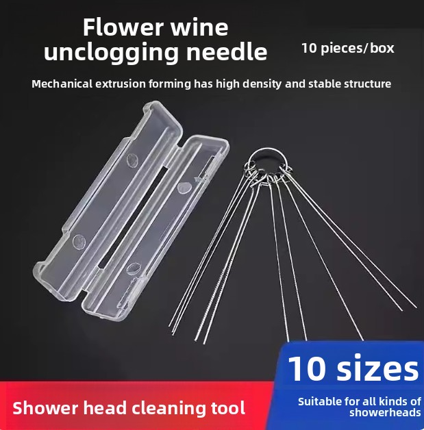 10Pcs Stainless Steel Shower Nozzle Cleaning Brush Shower Pore Gap Cleaning Brush Head Anti-clogging Bathroom Cleaning Tools