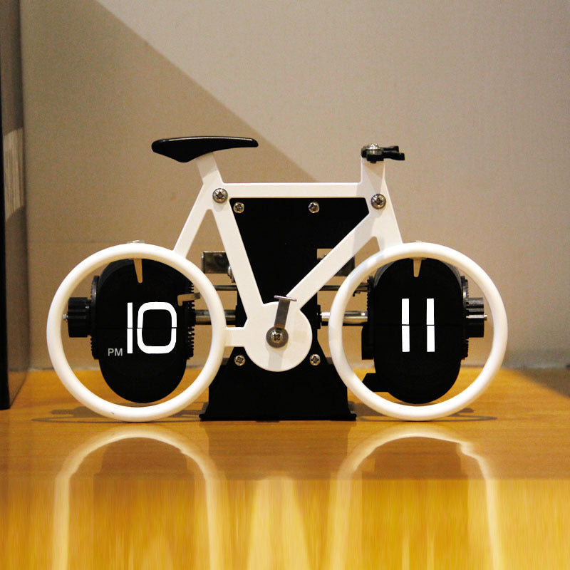 Bicycle Page Turning Clock, Personalized Bicycle Shaped Flip Page Clocks, Home Desktop Decoration, Fashion Decoration Gift