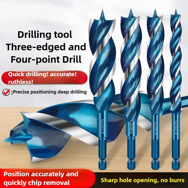 Three Blade Sharp Tip Fast Drill 155mm 6.35mm Hex Handle Woodworking Impact Wood Drill Bit Hole Expanding Hole Opener