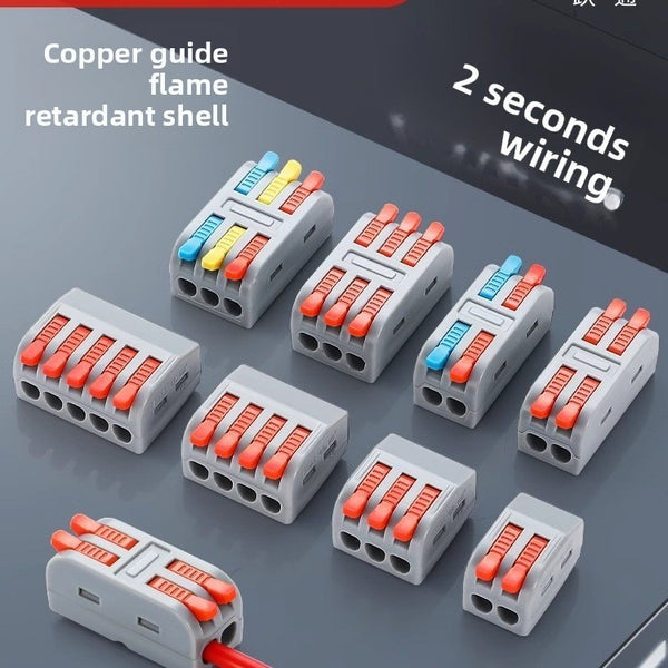 50Pcs High Quality Combinable Quick Wire Connectors Push-in Electrical Terminal Blocks Universal Wiring Cable Connectors for Cable Connections SPL 0.08-4mm Square
