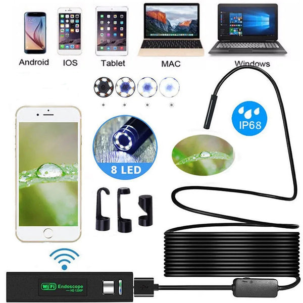 5/10 meters 1200P Wireless WIFI iPhone Android IOS Endoscope Camera USB Borescope  Endoscope Mini Waterproof Camera