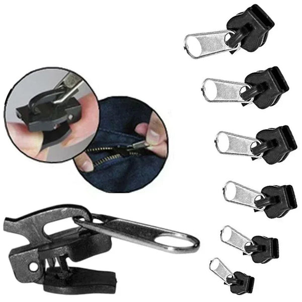 6PCS Universal Instant Fix Zipper Repair Kit Replacement Zip Slider Teeth Rescue New Design Zippers For Sewing Clothes