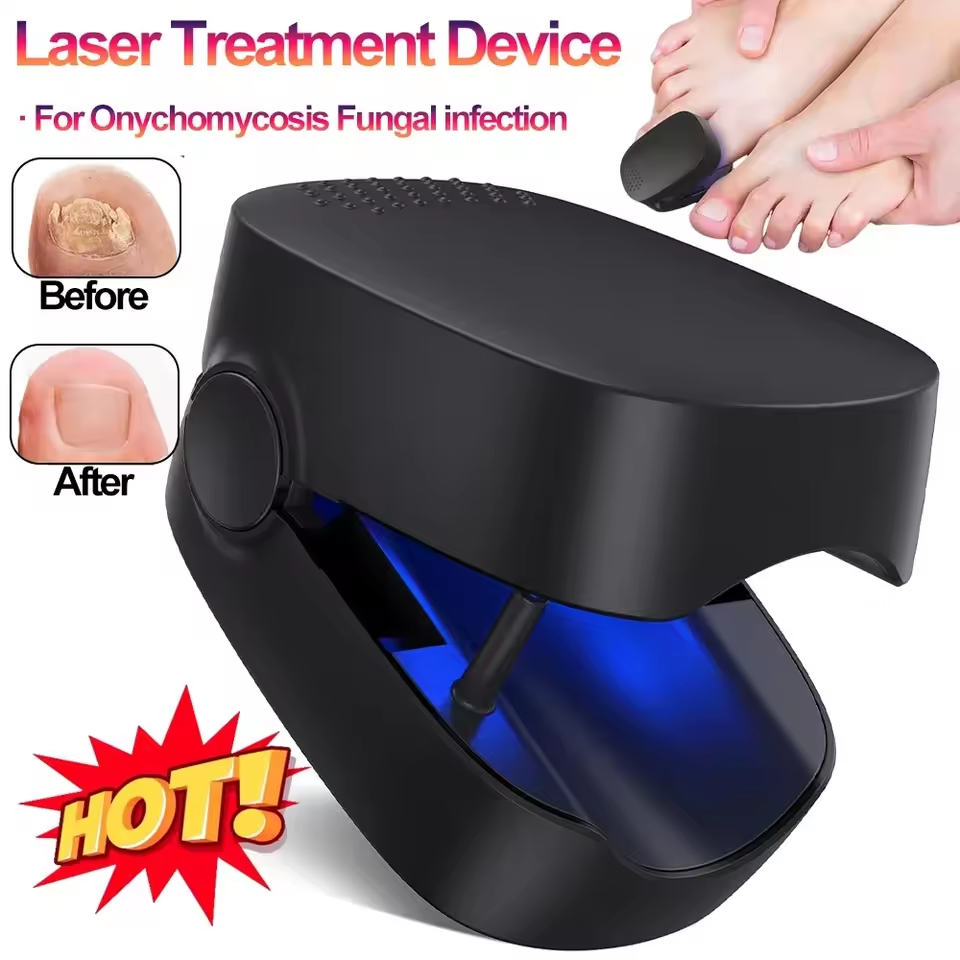 Professional Nail Fungus Treatment Device – 470nm Blue Light & 905nm Infrared Laser Therapy for Toenail & Fingernail Fungus Removal, USB Rechargeable, Compact & Effective for Home & Nail Salon Use