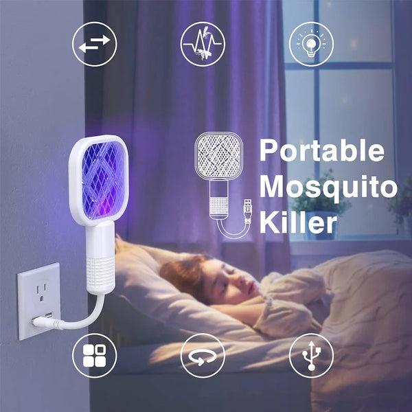 2024 New USB Mini Electric Mosquito Fly Swatter Camping Essential