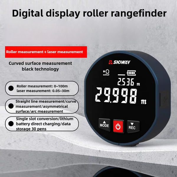 Curved/Circular/Arc Measurement Instrument Roller Distance Meter Laser & Roll Dual Mode Electronic Ruler Laser Distance Meter Laser Tape Measure
