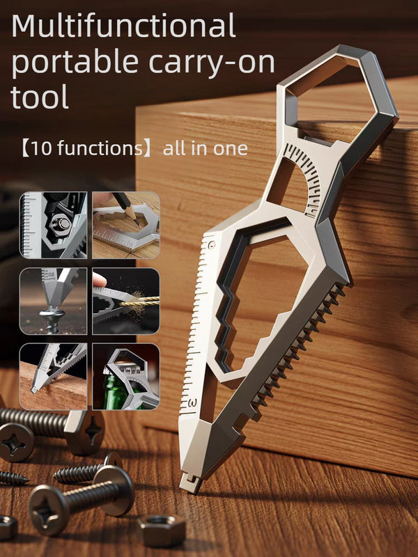 10-in-1 EDC Survival Tool Featuring saw/rope cutter/bottle opener/ruler/wrench/screwdriver/can opener Portable emergency tool