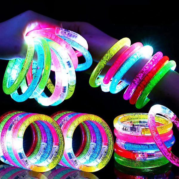 10Pcs LED Luminous Sticks Bracelets Party Supplies Favors Glowing in The Dark Bracelet Light Up Toys for Party Decoration