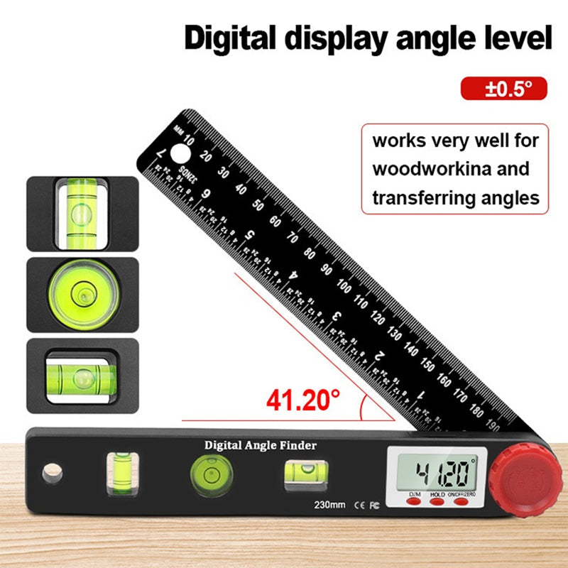 4 In 1 Digital Angle Finder Digital Protractor Angle Measuring Tools 3 Different Bubbles Spirit Level Ruler For Woodworkers