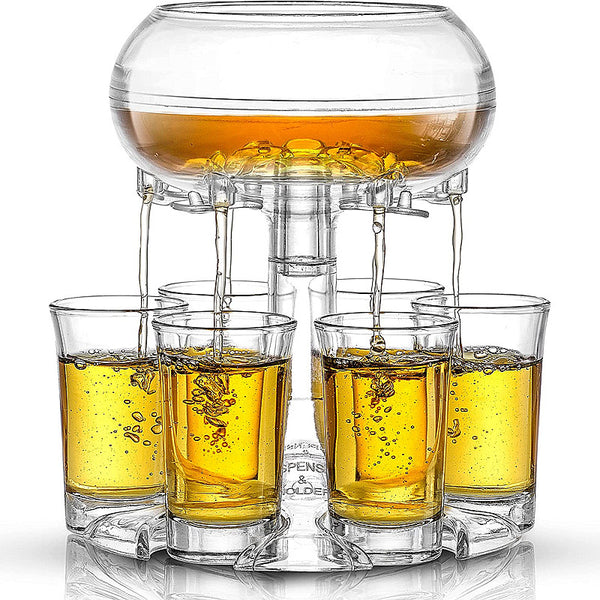 6 Shot Wine Dispenser Acrylic Holder Whisky Liquor Beer Dispenser Rack Pour Juice Beverage Divider Party Drinking Bar Club Tool