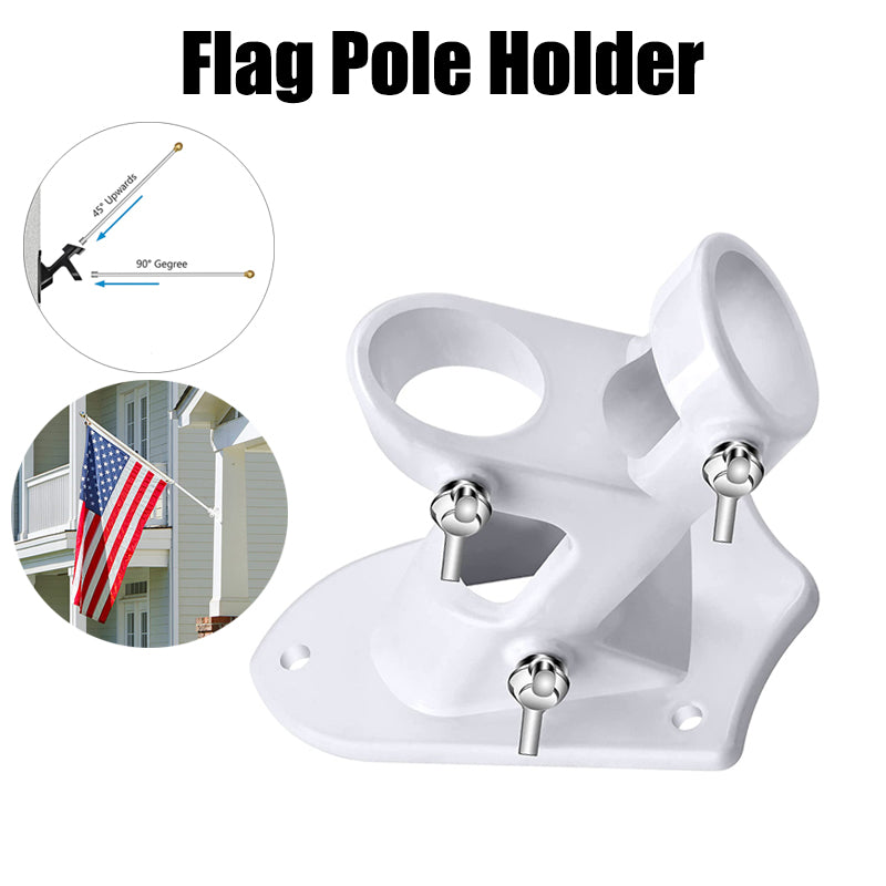 Double Hole Flag Pole Holder 45 Degree Aluminum Alloy Flagpole Base Advertising Flagpole Base Fixed Bracket Seat 3 Colors