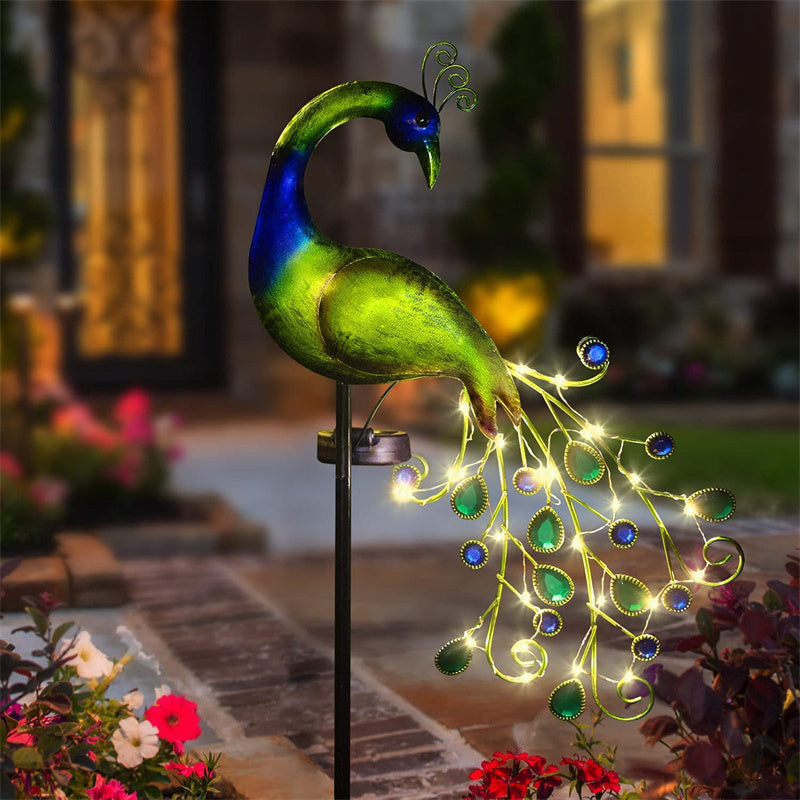 Solar Peacock Garden Lights Peacock Waterproof Fairy Garden Decor Lamp For Pavilion Yard Landscape Garden Lawn Lights
