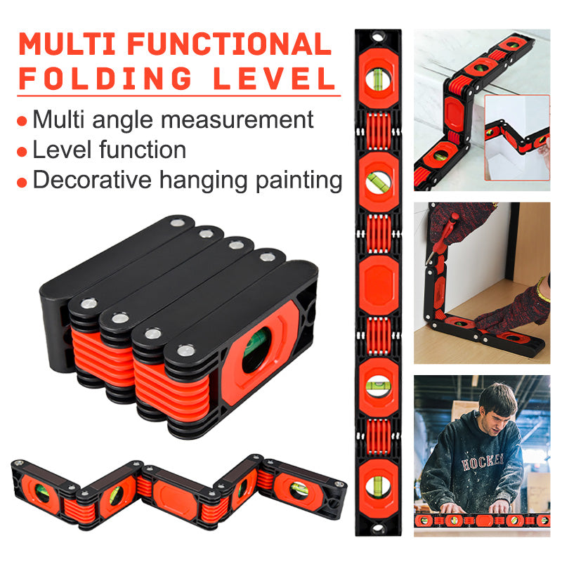 Multi-Function Foldable Level 28-Inch Multi-Angle Measurement Woodworking Tools Precise Leveling in Any Position Save Time