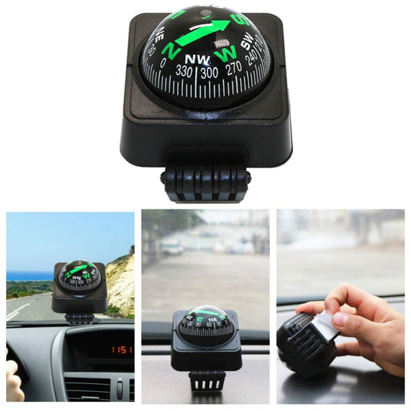 Adjustable Navigation Dashboard Car Compass Cycling Hiking Direction Pointing Guide Ball Shaped Compass For Car Boat Truck