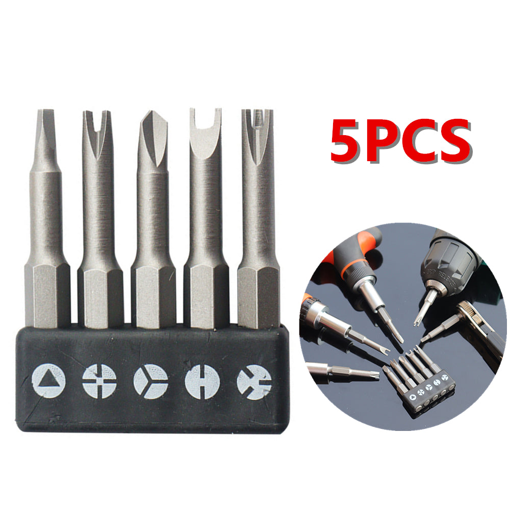 5Pcs Special-shaped Screwdriver Set 50mm U-shaped Y Shape Triangle Inner Cross New Three Points Screwdriver Bit Tool