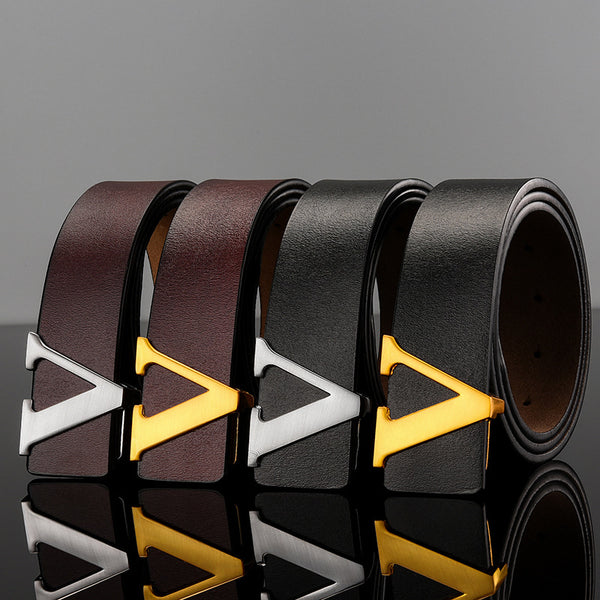 New Retro Smooth Buckle Belt 120cm Men's Oversized Leather Pure Cowhide Letter Belt Designer Belts Men High Quality
