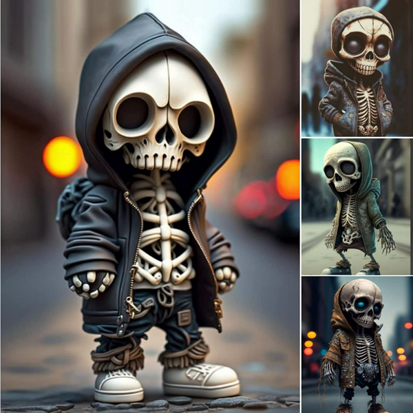 Cool Skeleton Figurines Resin Crafts Cute Statue Skeleton Memorial Collectible Decoration Home Office Desk Decor