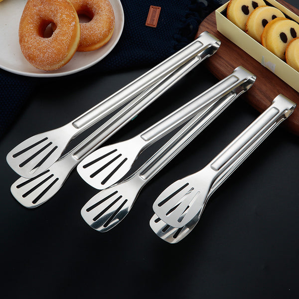 3PCS 9/12/14inch Stainless Steel Food Tongs Kitchen Utensils Buffet Cooking Tool Anti Heat Bread Clip Pastry Clamp Utensil Tongs