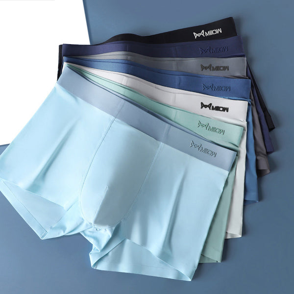 3PCs Men Ultra-thin Ice Silk Fabric Antibacterial Underwear 120S  Men's Panties Sexy Seamless Boxer Shorts Underpants