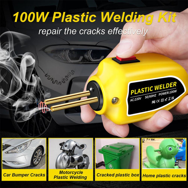 100W Plastic Welder with 200pcs Welding Nail Mini Heat Gun Hot Stapler Plastic Welding Machine Car Bumper Electronic Soldering Repair Tools Kit