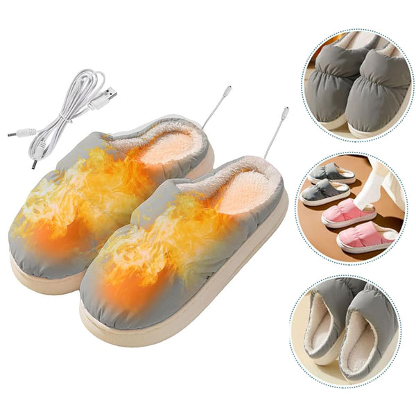 Heated Slippers Electric Heating Slippers USB Foot Warmer Boots Heated Slipper Boot Uniform Size For Men And Women Winter Gifts