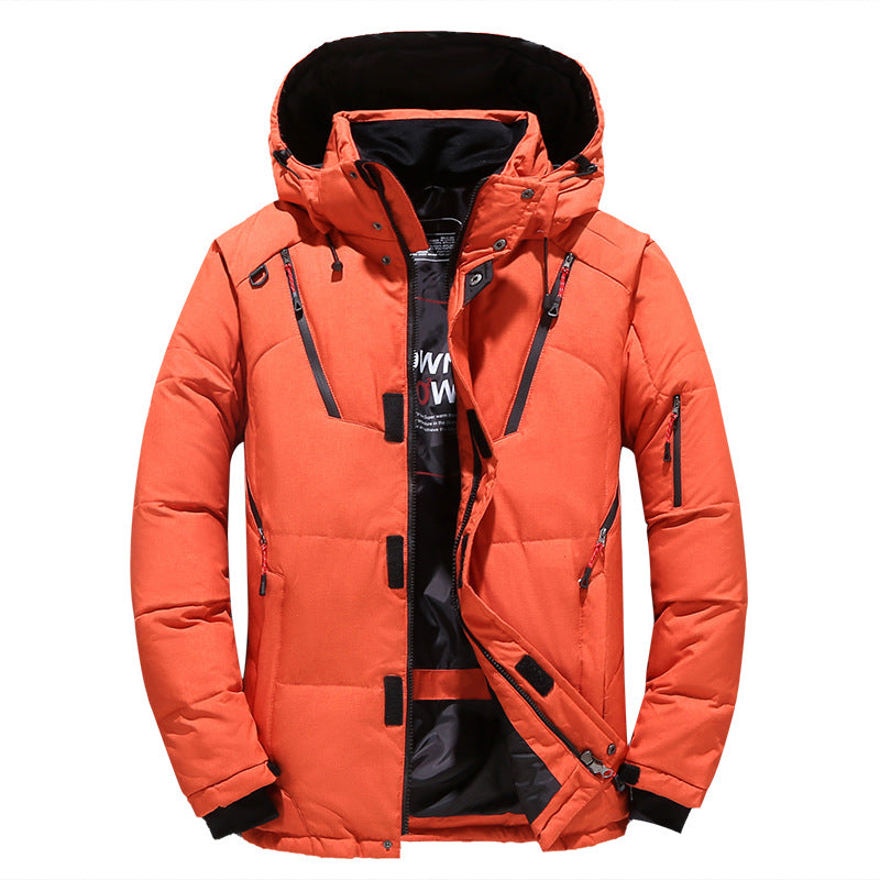 Men's White Duck Down Jacket Outdoor Fishing Clothes Snow Ski Mountaineering Hunting Jacket