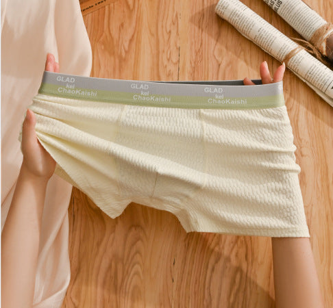 Bubble Cotton Men's Boxer Briefs Antibacterial Breathable Sweat Absorbent