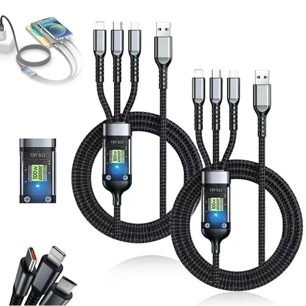 3 In 1 100W USB Charging Cable Type C Lightning USB Micro For iPhone Samsung Huawei Xiaomi Multi Port Multiple Charging Wire