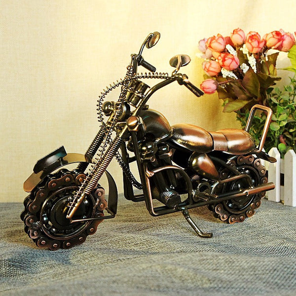 Big Size Handmade Retro Iron Motorcycle Model Ornaments Nostalgia Collection Harley Motorcycle  Sculpture for Decor Room Decor