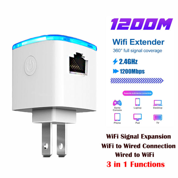 World's Newest Mini 3-in-1 WiFi Extender WiFi Signal Expansion,WiFi to Wired Connection,Wired to WiFi