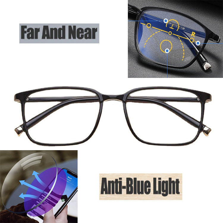 TR90 Anti-Blue Ray Progressive Far And Near Dual-Use Reading Glasses Sport Ultra Light