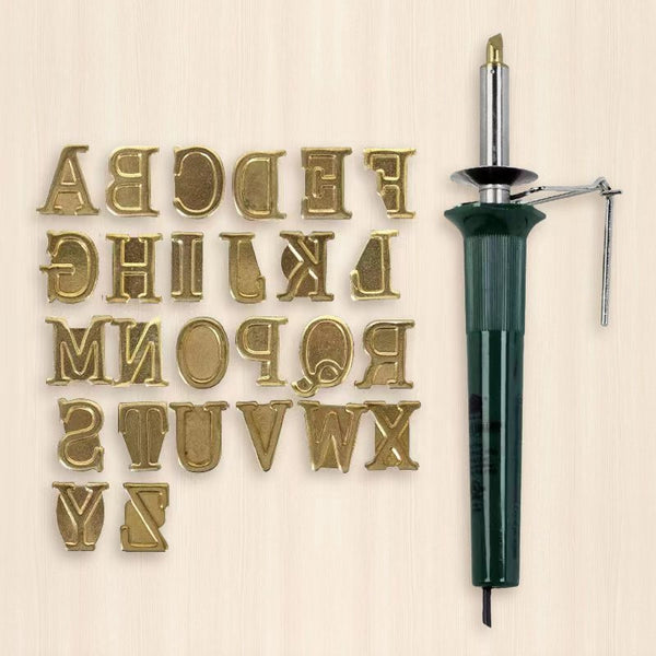 Wood Leather Burning Set Tip Letter Wood Burning Tip Including 26 Alphabet For Wood Craft DIY Embossing Carving