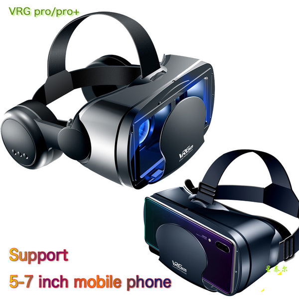 3D VR Smart Glasses Headset Virtual Reality Helmet Smartphone Full Screen Vision Wide Angle Lens with Controller Headset