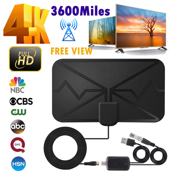 3600 Miles TV Antenna Upgraded 4K High Gain HD TV DTV Box Digital TV Antenna Newest HDTV Indoor Digital Amplified TV Antennas