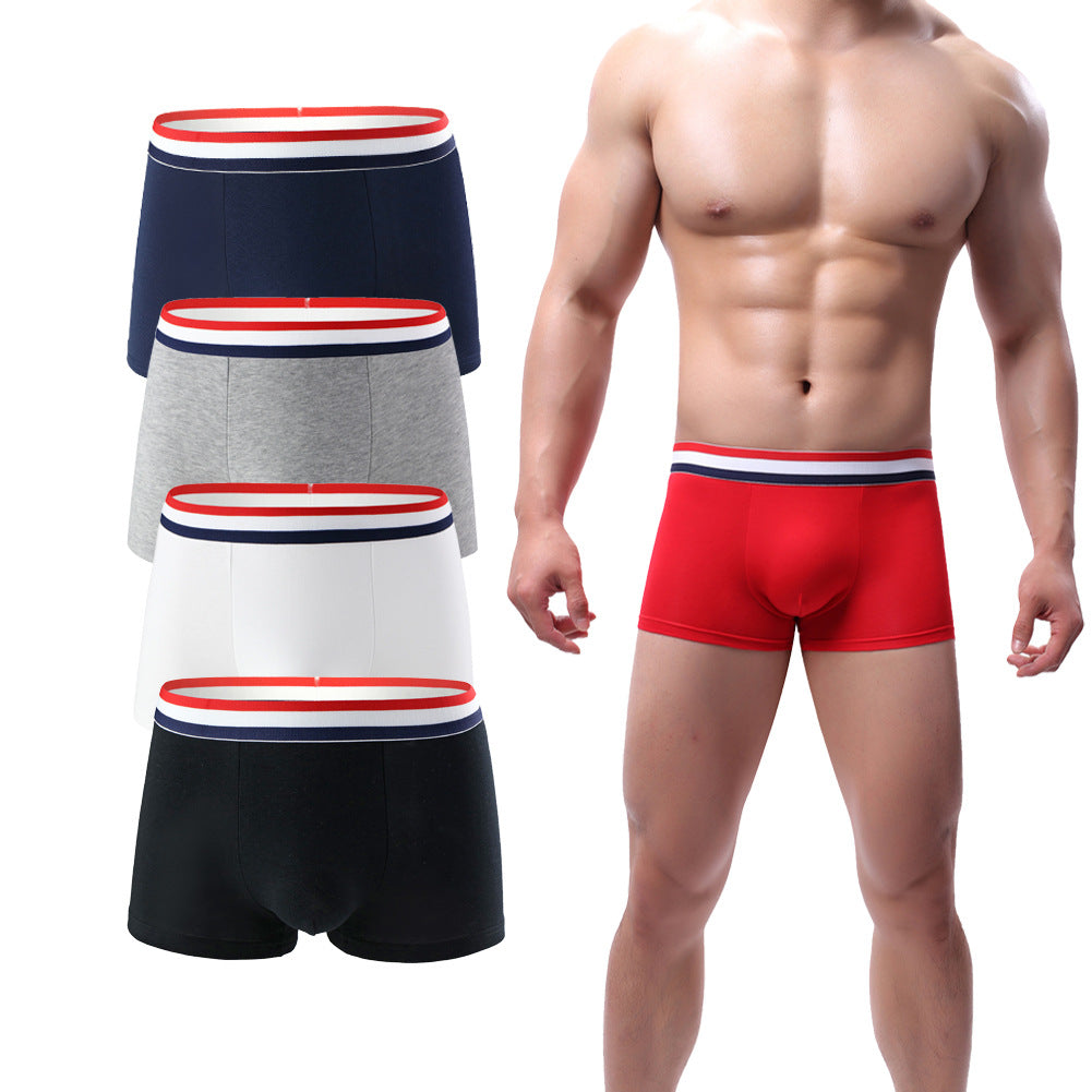 Men's Boxer Cotton Breathable Mens Elastic Underwear Shorts Bulge Male Underpants
