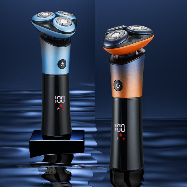 2023 Magnetic Three-head Electric Shaver Digital Full-body Wash Razor