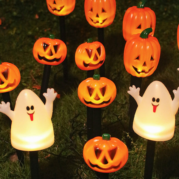 5Pcs Solar Halloween Pumpkin Lawn Lamp Ground Inser Lamp Solar Energy Courtyard Garden Terrace Atmosphere Layout