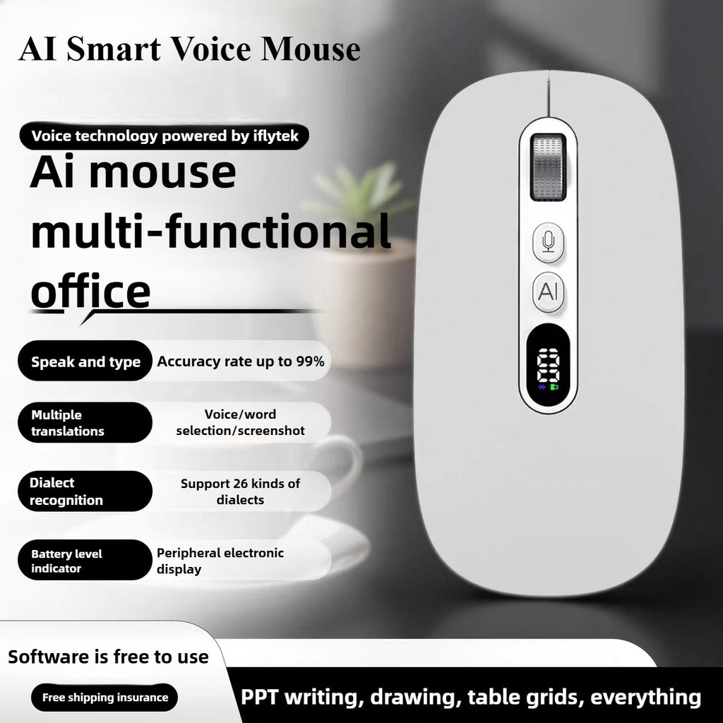 Smart AI Mouse Voice Writing Voice Translation Mouse Bluetooth Translation & Writing PPT Creation Drawing & Spreadsheets Search Mouse