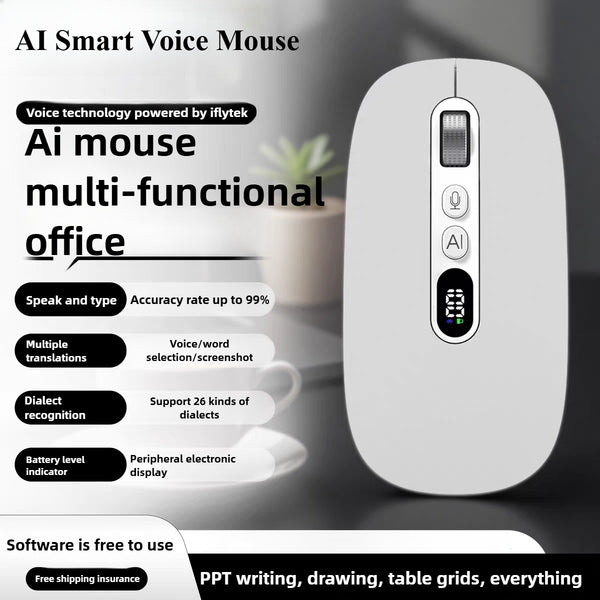 Smart AI Mouse Voice Writing Voice Translation Mouse Bluetooth Translation & Writing PPT Creation Drawing & Spreadsheets Search Mouse