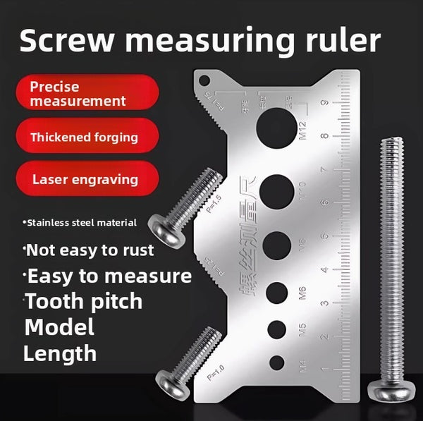 Bolt Gauge Thread Checker Flat Double-Sided Screw Measuring Device For Pattern Jewelry Watch Electronics Crafts
